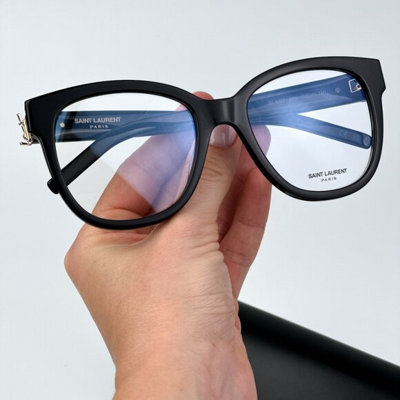 Saint Laurent SLM97 001 BRAND NEW Eyeglasses Black Square Women - Picture 1 of 13